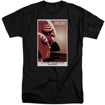 Black men's tall fit t-shirt with Star Trek The Next Generation Tng Season 5 Episode 10 graphic