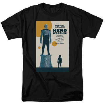 Black men's regular fit t-shirt with Star Trek The Next Generation S5 Ep11 graphic