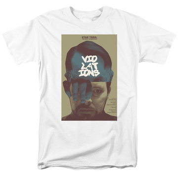 White men's regular fit t-shirt with Star Trek The Next Generation Season 5 Episode 12 graphic