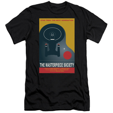Black men's premium slim fit t-shirt with Star Trek The Next Generation Tng Season 5 Episode 13 graphic
