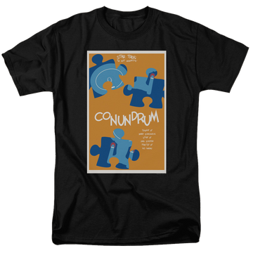 Black men's regular fit t-shirt with Star Trek The Next Generation S5 E14 graphic