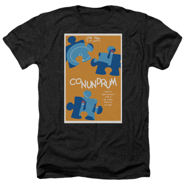 Black men's heather t-shirt with Star Trek The Next Generation Tng Season 5 Episode 14 graphic