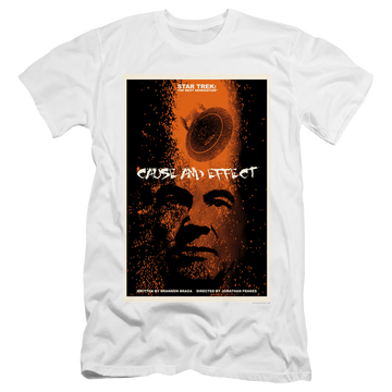 White men's premium slim fit t-shirt with Star Trek The Next Generation Tng Season 5 Episode 18 graphic