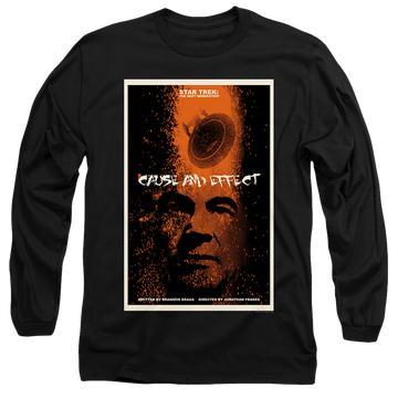 Black men's long sleeve t-shirt with Star Trek The Next Generation Tng S5 Ep18 graphic