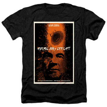 Black men's heather t-shirt with Star Trek The Next Generation Tng Season 5 Episode 18 graphic