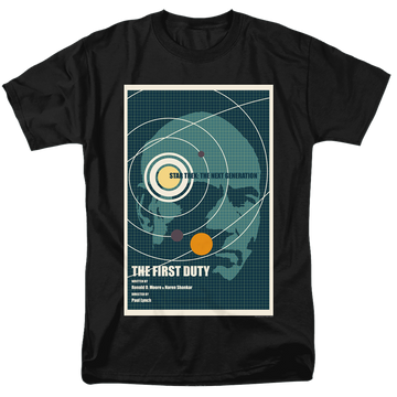 Black men's regular fit t-shirt with Star Trek The Next Generation S5 E19 graphic