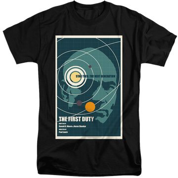 Black men's tall fit t-shirt with Star Trek The Next Generation Tng Season 5 Episode 19 graphic