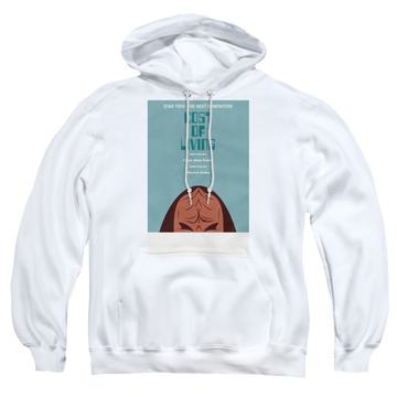 White pullover hoodie with Star Trek The Next Generation Tng Season 5 Episode 20 graphic