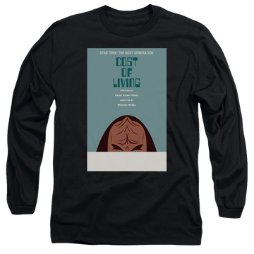 Black men's long sleeve t-shirt with Star Trek The Next Generation Tng S5 Ep20 graphic