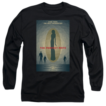 Black men's long sleeve t-shirt with Star Trek The Next Generation Tng S5 Ep21 graphic