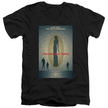 Black men's v-neck t-shirt with Star Trek The Next Generation Tng Season 5 Episode 21 graphic