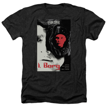 Black men's heather t-shirt with Star Trek The Next Generation Tng Season 5 Episode 23 graphic
