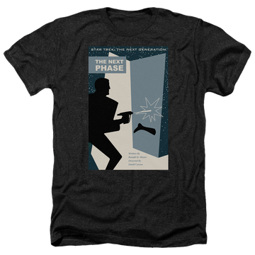 Black men's heather t-shirt with Star Trek The Next Generation Tng Season 5 Episode 24 graphic