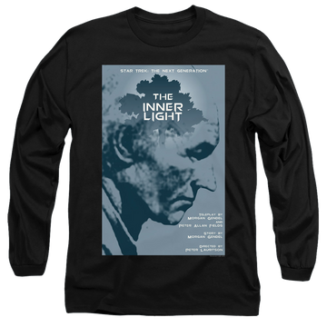Black men's long sleeve t-shirt with Star Trek The Next Generation Tng S5 Ep25 graphic