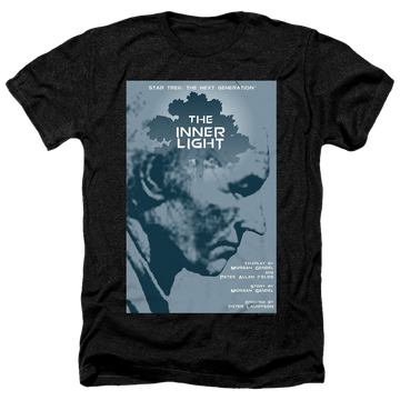 Black men's heather t-shirt with Star Trek The Next Generation Tng Season 5 Episode 25 graphic