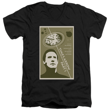 Black men's v-neck t-shirt with Star Trek The Next Generation Tng Season 5 Episode 26 graphic