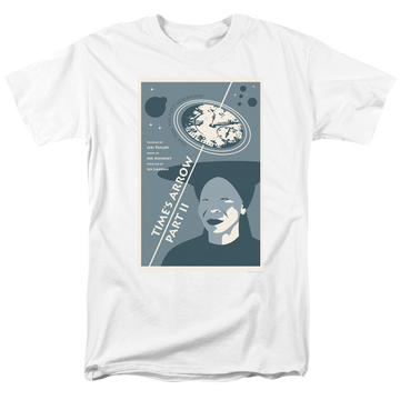 White men's regular fit t-shirt with Star Trek The Next Generation Season 6 Episode 1 graphic
