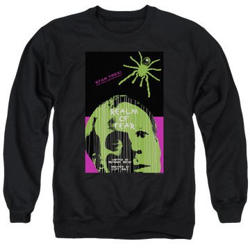 Black men's crewneck sweatshirt with Star Trek The Next Generation Tng S6 Ep2 graphic