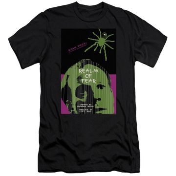 Black men's premium slim fit t-shirt with Star Trek Tng Season 6 Episode 2 graphic