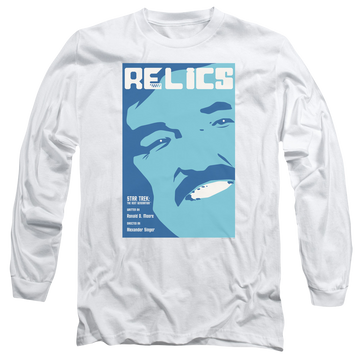 White men's long sleeve t-shirt with Star Trek The Next Generation Tng S6 Ep4 graphic