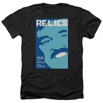 Black men's heather t-shirt with Star Trek Tng Season 6 Episode 4 graphic