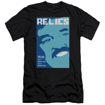 Black men's premium slim fit t-shirt with Star Trek The Next Generation Tng Season 6 Episode 4 graphic