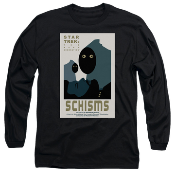 Black men's long sleeve t-shirt with Star Trek The Next Generation Tng S6 Ep5 graphic