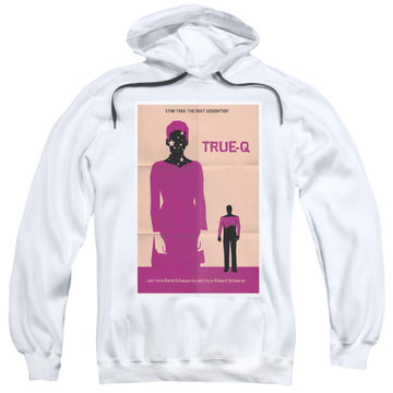 White pullover hoodie with Star Trek Tng Season 6 Episode 6 graphic