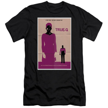 White men's premium slim fit t-shirt with Star Trek Tng Season 6 Episode 6 graphic