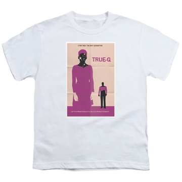 White youth t-shirt for ages 8 to 12 with Star Trek The Next Generation Tng Season 6 Episode 6 graphic