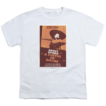 White youth t-shirt for ages 8 to 12 with Star Trek The Next Generation Tng Season 6 Episode 8 graphic