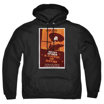 Black pullover hoodie with Star Trek The Next Generation Tng Season 6 Episode 8 graphic