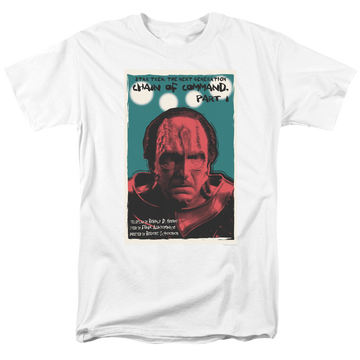 White men's regular fit t-shirt with Star Trek The Next Generation Season 6 Episode 10 graphic