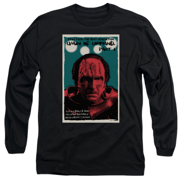 Black men's long sleeve t-shirt with Star Trek The Next Generation Tng S6 Ep10 graphic