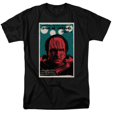 Black men's regular fit t-shirt with Star Trek The Next Generation S6 E10 graphic