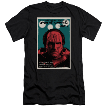 Black men's premium slim fit t-shirt with Star Trek The Next Generation Tng Season 6 Episode 10 graphic