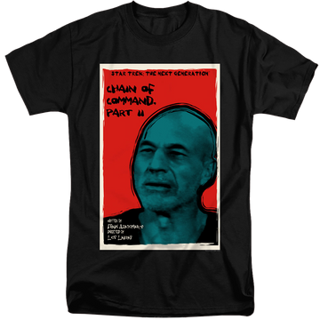 Black men's tall fit t-shirt with Star Trek The Next Generation Tng Season 6 Episode 11 graphic