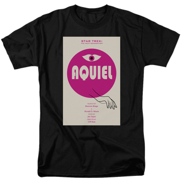 Black men's regular fit t-shirt with Star Trek The Next Generation S6 E13 graphic