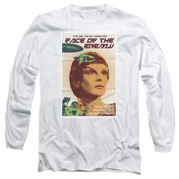 White men's long sleeve t-shirt with Star Trek The Next Generation Tng S6 Ep14 graphic