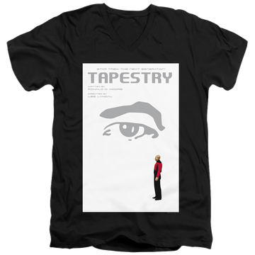 Black men's v-neck t-shirt with Star Trek The Next Generation Tng Season 6 Episode 15 graphic