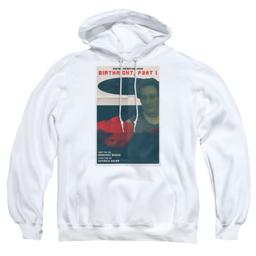 White pullover hoodie with Star Trek The Next Generation Tng Season 6 Episode 16 graphic