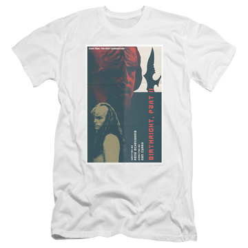White men's premium slim fit t-shirt with Star Trek The Next Generation Tng Season 6 Episode 17 graphic