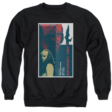 Black men's crewneck sweatshirt with Star Trek The Next Generation Tng S6 Ep17 graphic
