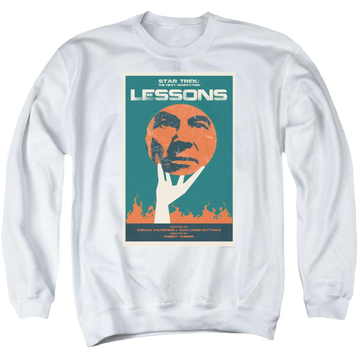 White men's crewneck sweatshirt with Star Trek Tng Season 6 Episode 19 graphic