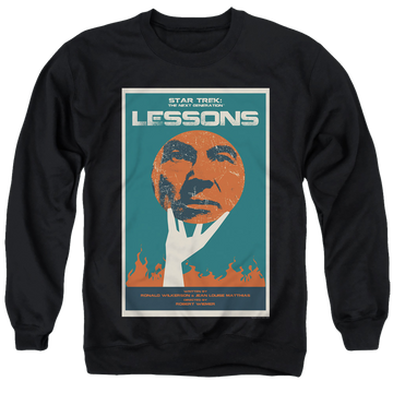 Black men's crewneck sweatshirt with Star Trek The Next Generation Tng S6 Ep19 graphic