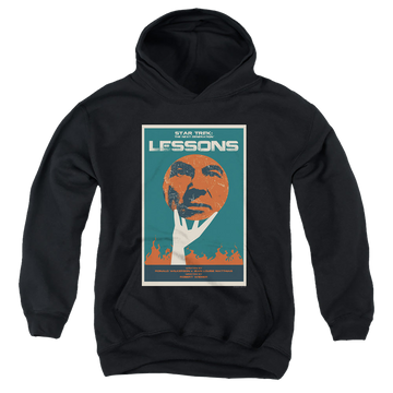 Black youth hoodie for ages 8 to 12 with Star Trek The Next Generation Tng Season 6 Episode 19 graphic