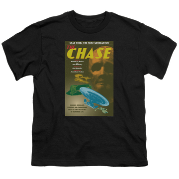 Black youth t-shirt for ages 8 to 12 with Star Trek The Next Generation Tng Season 6 Episode 20 graphic