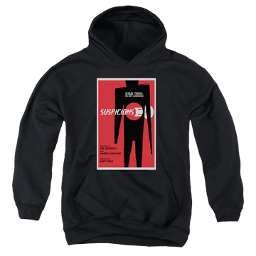 Black youth hoodie for ages 8 to 12 with Star Trek The Next Generation Tng Season 6 Episode 22 graphic