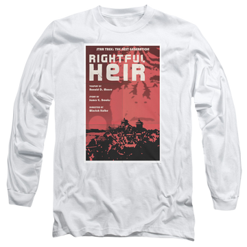 White men's long sleeve t-shirt with Star Trek Tng Season 6 Episode 23 graphic