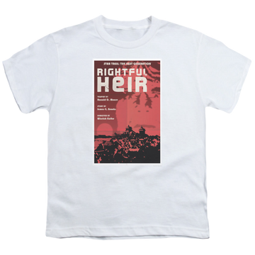 White youth t-shirt for ages 8 to 12 with Star Trek The Next Generation Tng Season 6 Episode 23 graphic
